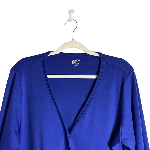 Land's End Women's Royal Blue Button-Down Cardigan - Picture 2 of 8